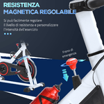 HOMCOM-Cyclette-Professionale-Cyclette-da-Camera-Regolabile-con-Schermo-LCD-e-Portabicchieri-Volano-8kg-Bianco