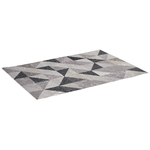 HOMCOM Tappeto Moderno Pelo Corto con Triangoli in Poliestere per Interni, 200x140cm, Grigio Nero e Bianco