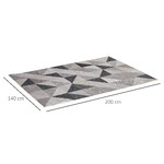 HOMCOM-Tappeto-Moderno-Pelo-Corto-con-Triangoli-in-Poliestere-per-Interni-200x140cm-Grigio-Nero-e-Bianco