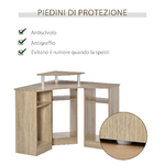 HOMCOM-Scrivania-Angolare-Porta-Pc-con-ripiano-per-Monitor-Rovere