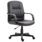 Vinsetto Sedia da Ufficio Ergonomica e Girevole, Poltrona da Ufficio con Altezza Regolabile in Similpelle 60×60×90-99cm Nero