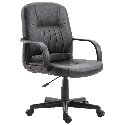 Vinsetto-Sedia-da-Ufficio-Ergonomica-e-Girevole-Poltrona-da-Ufficio-con-Altezza-Regolabile-in-Similpelle-60×60×90-99cm-Nero