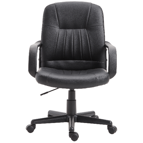 Vinsetto-Sedia-da-Ufficio-Ergonomica-e-Girevole-Poltrona-da-Ufficio-con-Altezza-Regolabile-in-Similpelle-60×60×90-99cm-Nero