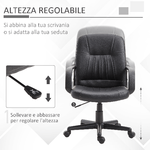 Vinsetto-Sedia-da-Ufficio-Ergonomica-e-Girevole-Poltrona-da-Ufficio-con-Altezza-Regolabile-in-Similpelle-60×60×90-99cm-Nero