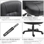 Vinsetto-Sedia-da-Ufficio-Ergonomica-e-Girevole-Poltrona-da-Ufficio-con-Altezza-Regolabile-in-Similpelle-60×60×90-99cm-Nero