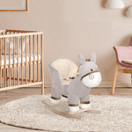 HOMCOM-Dondolo-Giocattolo-a-Forma-di-Asino-per-Bambini-18-36-in-Legno-di-Pioppo-e-Peluche-Grigio-Suoni-Realistici