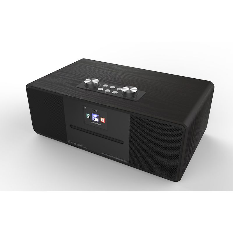 Albrecht-DR-690-CD-DAB-FM-Internet-CD-alloggiamento-in-legno-nero-display-a-colori-da-28-