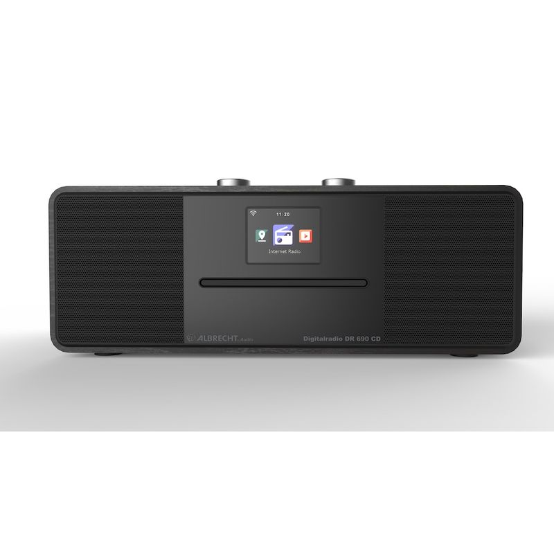 Albrecht-DR-690-CD-DAB-FM-Internet-CD-alloggiamento-in-legno-nero-display-a-colori-da-28-