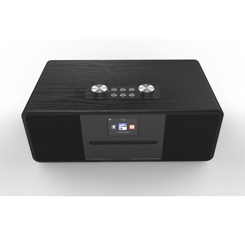 Albrecht-DR-690-CD-DAB-FM-Internet-CD-alloggiamento-in-legno-nero-display-a-colori-da-28-