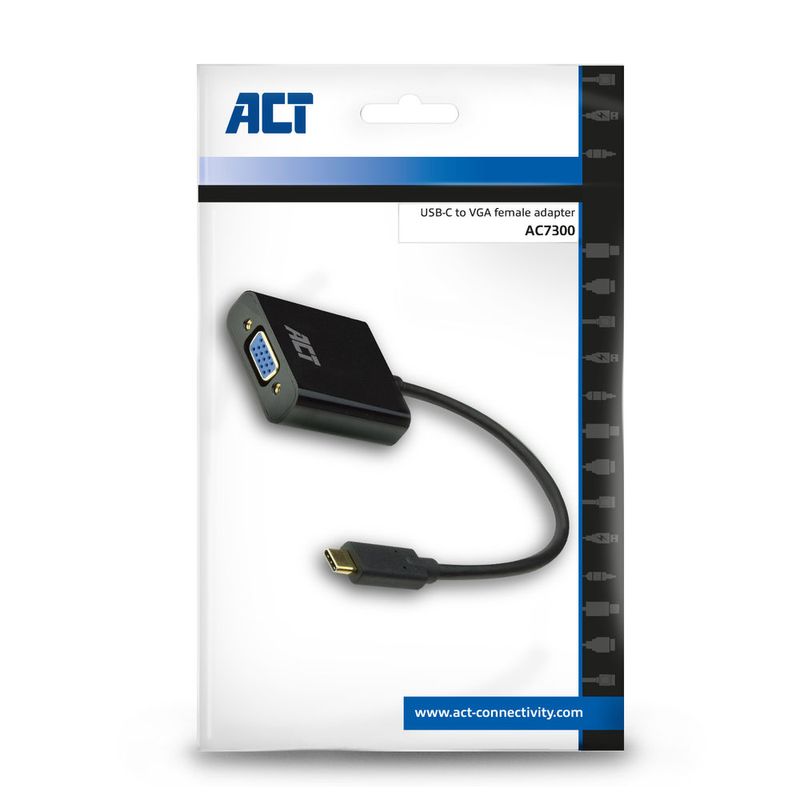 Cavo-adattatore-video-ACT-AC7300-015-m-USB-Type-C-VGA--D-Sub--Nero