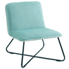 HOMCOM-Poltrona-in-Velluto-Stile-Nordico-Senza-Braccioli-con-Base-in-Metallo-Incrociata-55x69x68cm-Verde