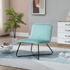 HOMCOM-Poltrona-in-Velluto-Stile-Nordico-Senza-Braccioli-con-Base-in-Metallo-Incrociata-55x69x68cm-Verde