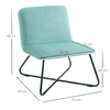 HOMCOM-Poltrona-in-Velluto-Stile-Nordico-Senza-Braccioli-con-Base-in-Metallo-Incrociata-55x69x68cm-Verde