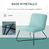 HOMCOM-Poltrona-in-Velluto-Stile-Nordico-Senza-Braccioli-con-Base-in-Metallo-Incrociata-55x69x68cm-Verde