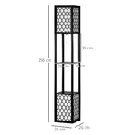 HOMCOM-Lampada-da-Terra-a-Colonna-in-MDF-e-Plastica-con-2-Ripiani-per-Soggiorno-Studio-e-Camera-da-Letto-26x26x156-cm