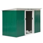 Outsunny-Casetta-da-Giardino-Porta-Utensili-in-Lamiera-di-Acciaio-con-Porte-Scorrevoli-280x130x172cm-Verde-Scuro