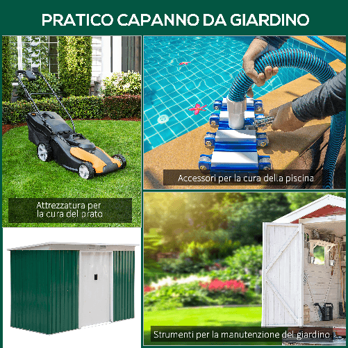 Outsunny-Casetta-da-Giardino-Porta-Utensili-in-Lamiera-di-Acciaio-con-Porte-Scorrevoli-280x130x172cm-Verde-Scuro