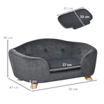 PawHut-Cuccia-per-Cani-di-Taglia-Piccola-Divanetto-per-Cani-da-Interno-con-Cuscino-Lavabile-70x47x30cm---Grigio-Antracite