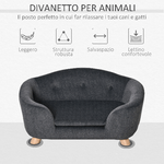 PawHut-Cuccia-per-Cani-di-Taglia-Piccola-Divanetto-per-Cani-da-Interno-con-Cuscino-Lavabile-70x47x30cm---Grigio-Antracite