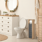 HOMCOM-Mobiletto-a-Colonna-per-il-Bagno-Bambu-e-Legno-Grigio-18-x-18-x-75cm