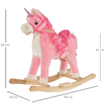 HOMCOM-Cavallo-a-Dondolo-per-Bambini-36-72-Mesi---Rosa