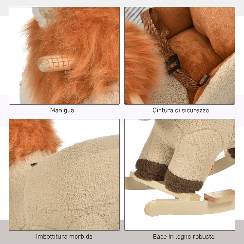 HOMCOM-Dondolo-Giocattolo-a-Forma-di-Leone-per-Bambini-18-36-Mesi-Ruggisce--3-Batterie-Incluse--in-Legno-e-Peluche