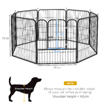 PawHut-Recinto-per-Cani-e-per-Cuccioli-Recinto-Modulare-per-Cani-da-Interno-ed-Esterno-in-Metallo-e-Acciaio-8-Pannelli-79x79cm