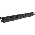 ROLINE 30.18.9006 unit  di distribuzione dell'energia PDU 11 presae AC Nero (ROLINE 19 Black Aluminium PDU. 11-way C13 O