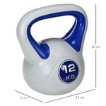 SPORTNOW-Kettlebell-12kg-in-PU-e-Sabbia-con-Base-Piatta-e-Impugnatura-per-Stacchi-Squat-e-Sollevamenti-24x17x28-cm-Blu