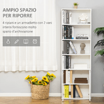 HOMCOM-Libreria-Moderna-4-Ripiani-con-Armadietto-a-2-Ante-in-Legno-59x29x180cm-Bianca