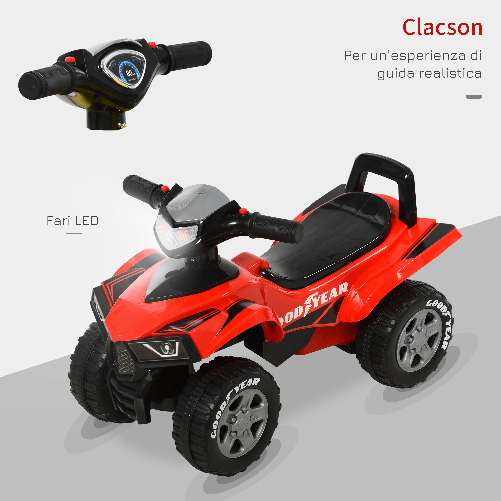 HOMCOM-Quad-Giocattolo-per-Bambini-18-36-Mesi-con-Licenza-GOODYEAR-con-Luci-e-Suoni-Realistici---Rosso-e-Nero