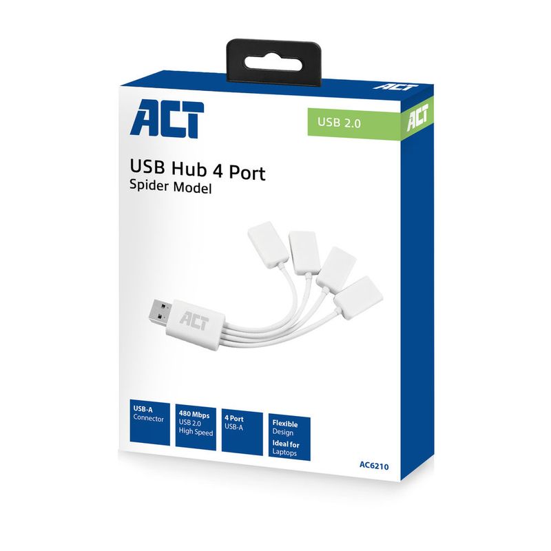 Hub-di-interfaccia-ACT-AC6210-USB-3.2-Gen-1--3.1-Gen-1--Tipo-A-480-Mbit-s-Wit