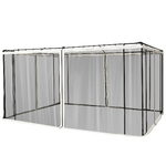 Outsunny Zanzariera per Gazebo Tende di Ricambio Universale con Cerniere, 335x207cm - Nero e Beige