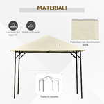 Outsunny-Gazebo-da-Giardino-3x3m-in-Metallo-con-Doppio-Tettuccio-Bianco-e-Crema