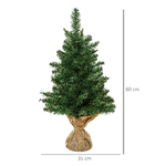 HOMCOM-Albero-di-Natale-Mini-60cm-con-70-Rami-Folti-e-Aghi-Realistici-in-PVC-Base-in-Cemento-e-Iuta