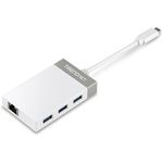 Trendnet TUC-ETGH3 replicatore di porte e docking station per laptop USB 3.2 Gen 1 (3.1 Gen 1) Type-C Grigio, Bianco