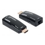 Manhattan 207539 moltiplicatore AV Trasmettitore e ricevitore AV Nero (1080p60Hz Compact HDMI over Ethernet Extender Kit