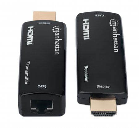 Manhattan-207539-moltiplicatore-AV-Trasmettitore-e-ricevitore-AV-Nero--1080p60Hz-Compact-HDMI-over-Ethernet-Extender-Kit