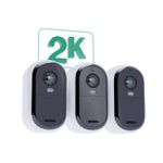 Arlo Essential Telecamera di sorveglianza per esterni 2K con Pannelli Solari, set da 3