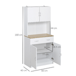 HOMCOM-Credenza-Cucina-con-Armadietti-a-2-Ante-e-Cassetto-in-Legno-80x40x180cm-Bianco