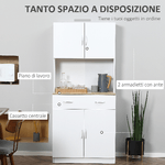 HOMCOM-Credenza-Cucina-con-Armadietti-a-2-Ante-e-Cassetto-in-Legno-80x40x180cm-Bianco