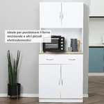 HOMCOM-Credenza-Cucina-con-Armadietti-a-2-Ante-e-Cassetto-in-Legno-80x40x180cm-Bianco