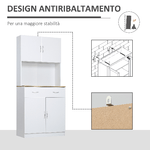 HOMCOM-Credenza-Cucina-con-Armadietti-a-2-Ante-e-Cassetto-in-Legno-80x40x180cm-Bianco