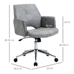 Vinsetto-Sedia-imbottita-da-Ufficio-Ergonomica-e-Girevole-con-Altezza-Regolabile---Grigio