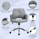 Vinsetto-Sedia-imbottita-da-Ufficio-Ergonomica-e-Girevole-con-Altezza-Regolabile---Grigio