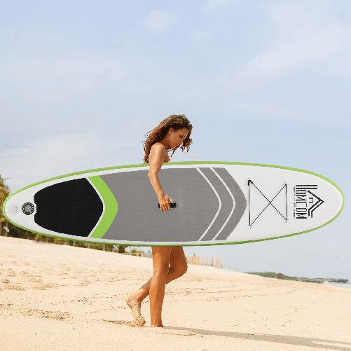 HOMCOM-Tavola-SUP-Gonfiabile-con-Accessori-Inclusi-Tavola-da-Surf-Stand-Up-Paddle-Board-per-Adulti-e-Teenager-305x75x15cm-Verde-e-Bianco