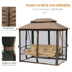 Outsunny-Dondolo-3-Posti-da-Giardino-Convertibile-in-Lettino-con-Gazebo-con-Zanzariera-e-Cuscini-257x175x240cm-Cachi