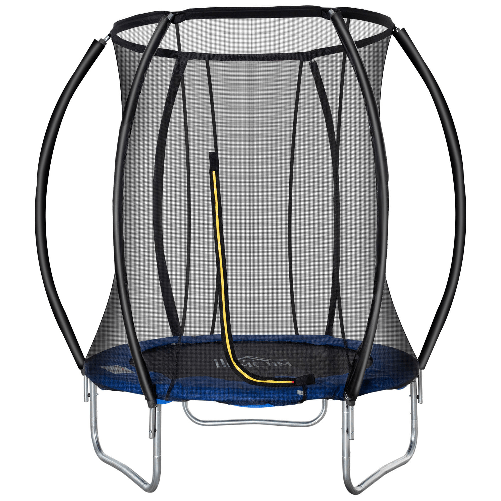 HOMCOM-Trampolino-Elastico-Fitness-Blu-a-36-Molle-per-Adulti-e-Bambini-con-Rete-di-Protezione-e-3-Gambe-a-U-Ø225x235-cm