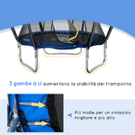 HOMCOM-Trampolino-Elastico-Fitness-Blu-a-36-Molle-per-Adulti-e-Bambini-con-Rete-di-Protezione-e-3-Gambe-a-U-Ø225x235-cm