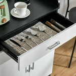 HOMCOM-Mobiletto-con-Cassetto-e-Ripiano-Regolabile-per-Cucina-Soggiorno-e-Anticamera-in-MDF-60x40x90cm-Bianco-e-Nero